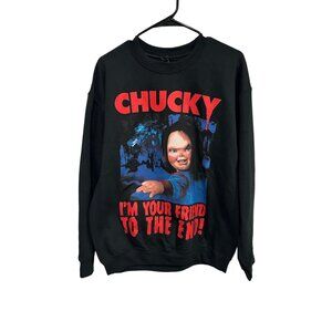 Chucky Black Sweatshirt NWT Im Your Friend To The End Sz Medium